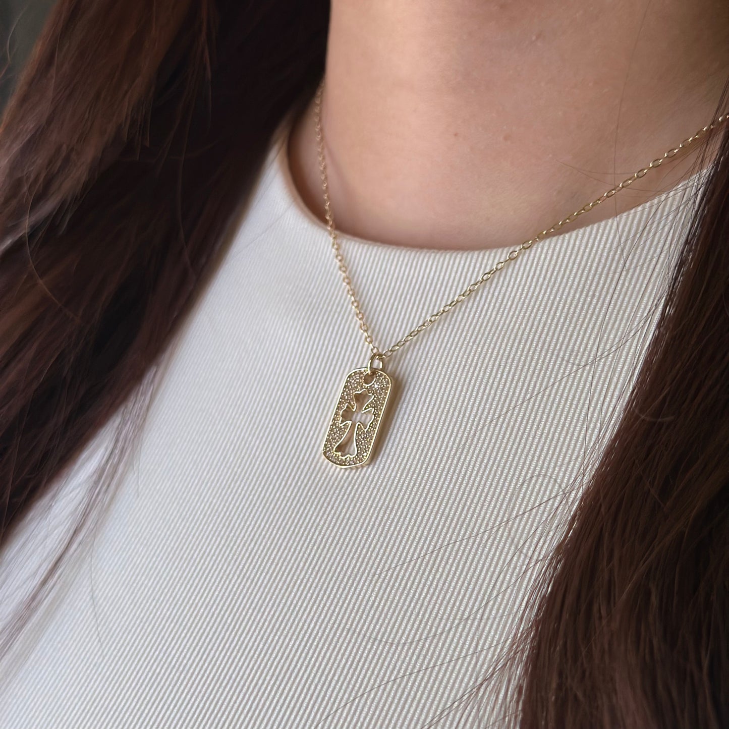 Cross Plate Necklace