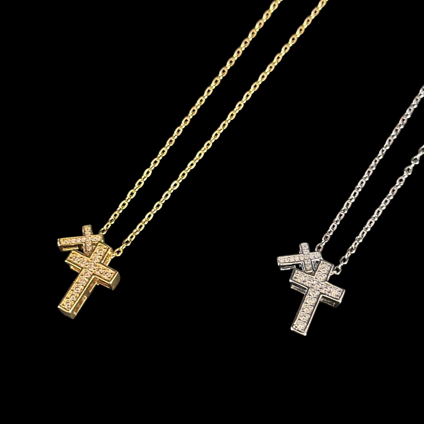 Double Cross Necklace