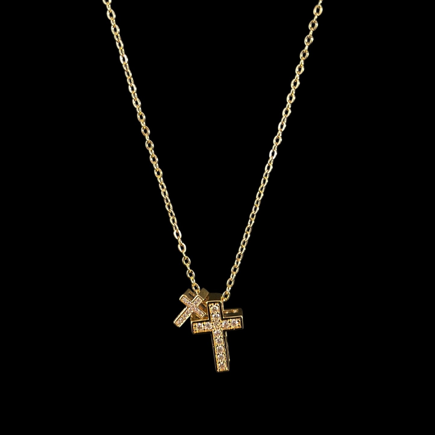Double Cross Necklace