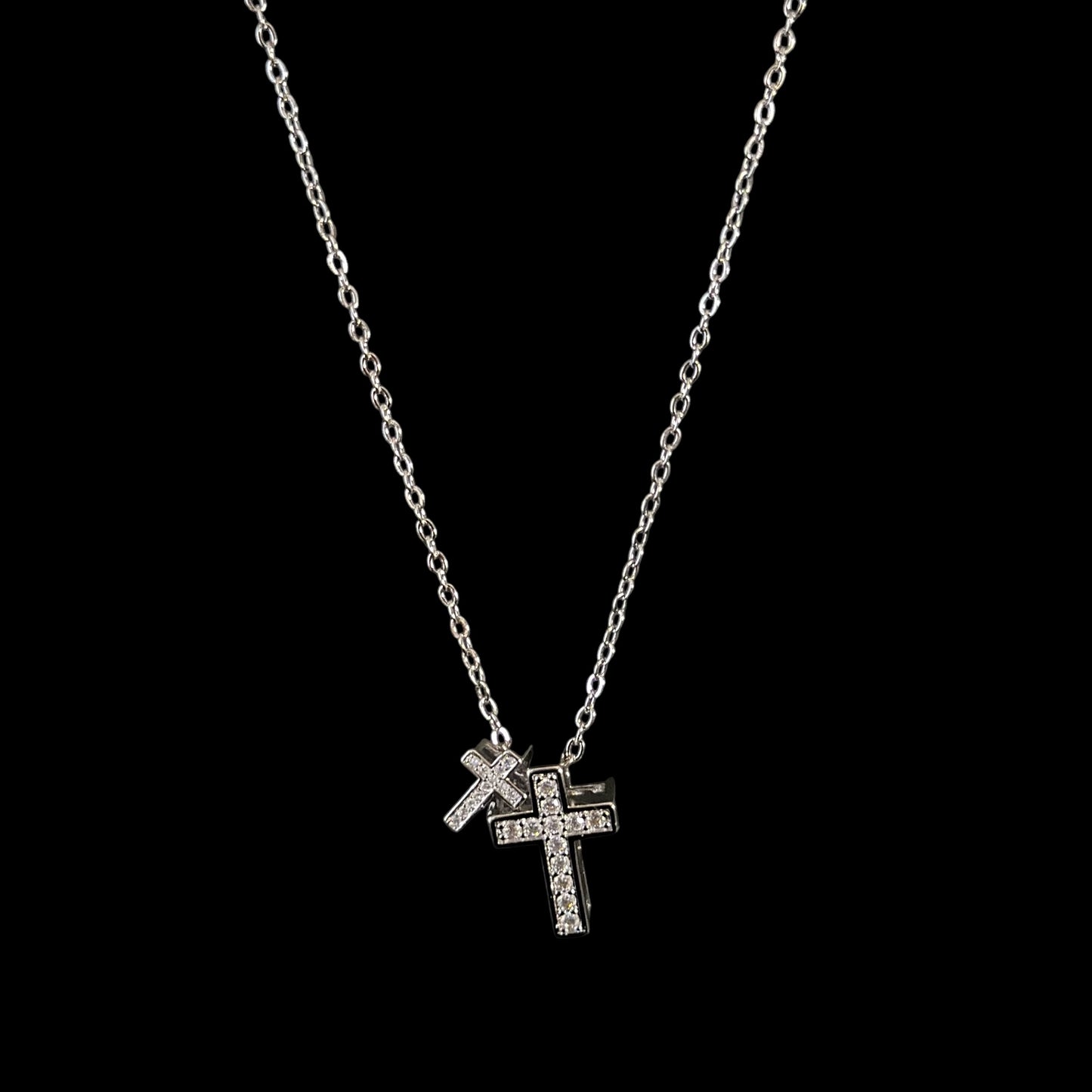 Double Cross Necklace