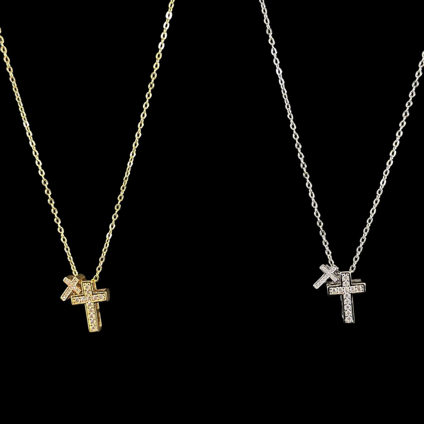 Double Cross Necklace