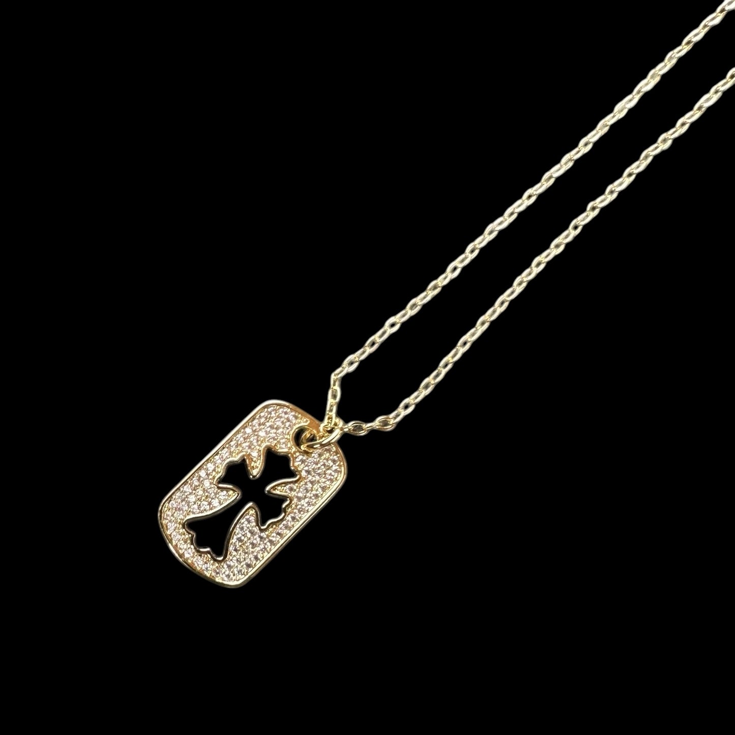 Cross Plate Necklace