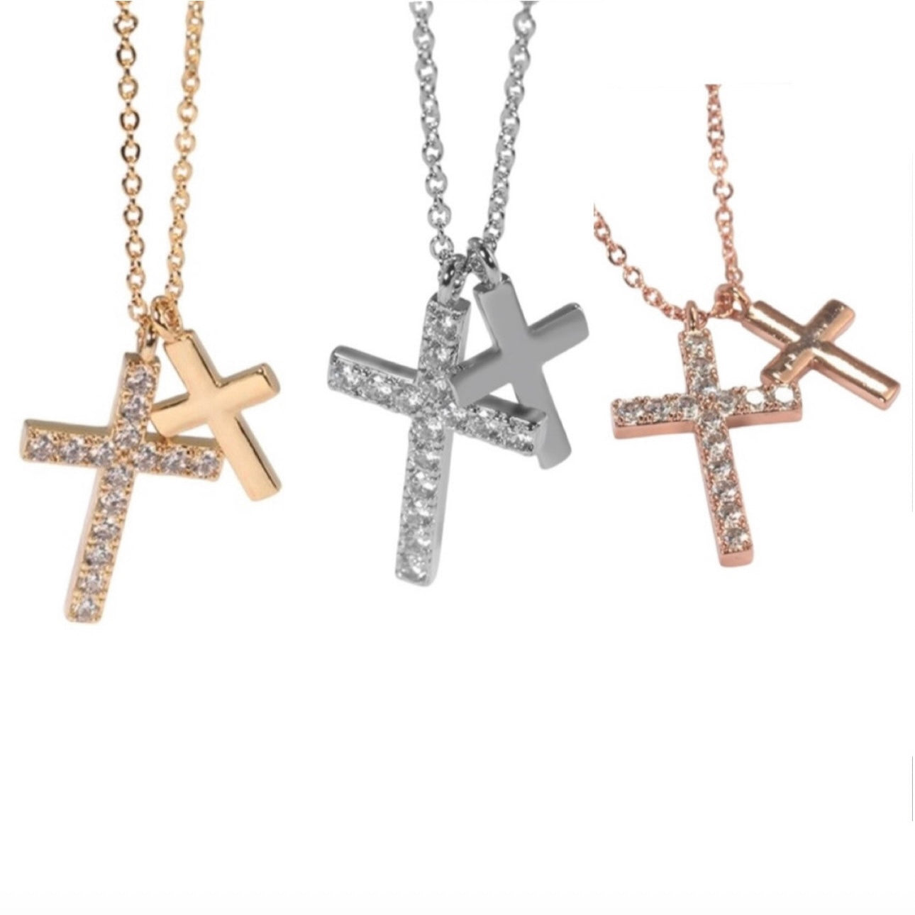 Double Cross Necklace