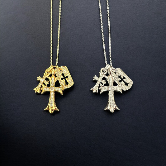 Triple Cross Necklace