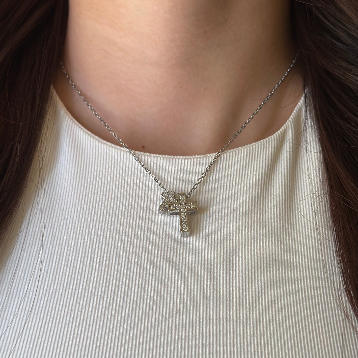 Double Cross Necklace