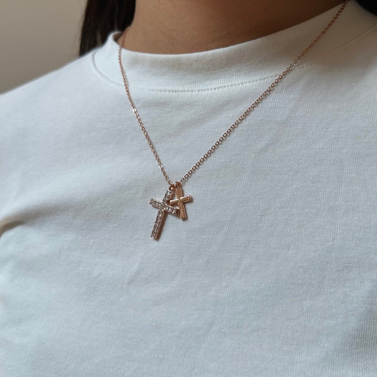 Double Cross Necklace