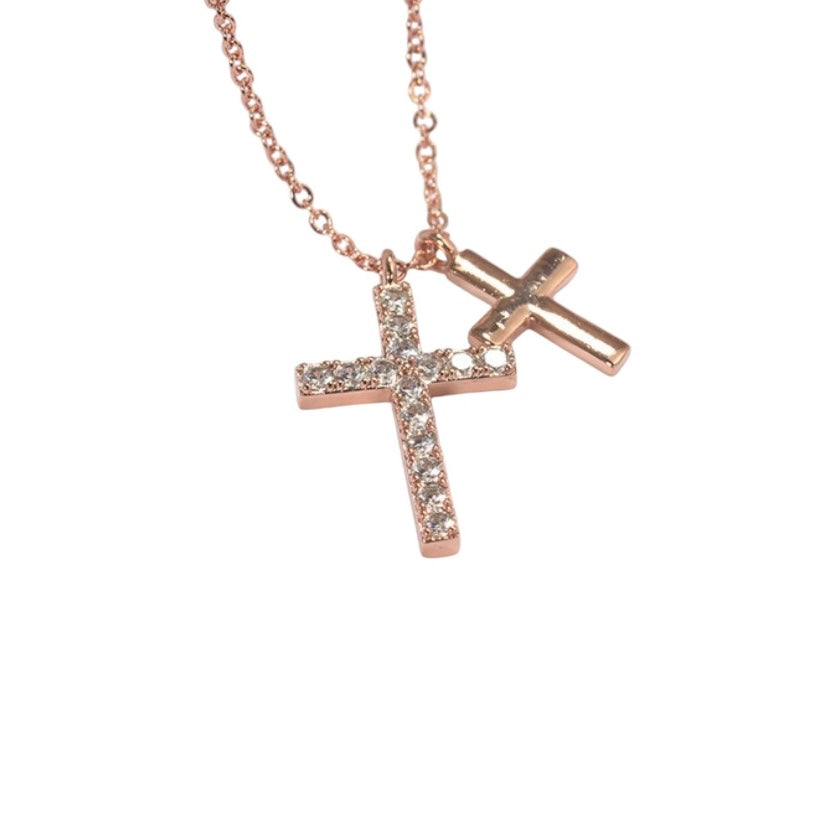 Double Cross Necklace